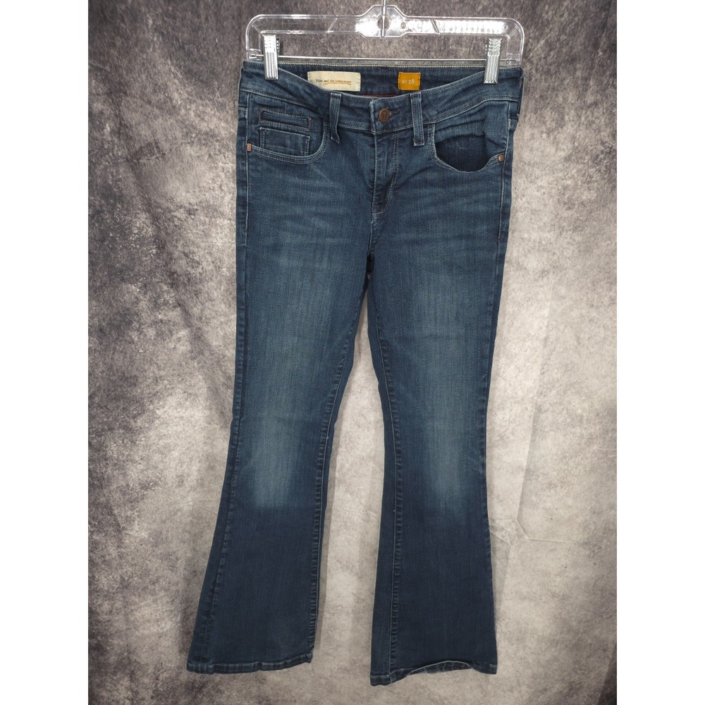 Anthropologie‎ Pilcro And The Letterpress Jeans Womens 28 Blue Flared Dark Wash